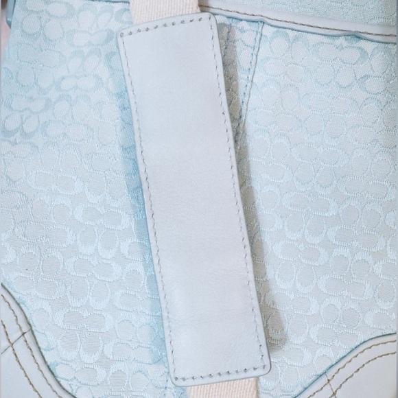 Coach | Aqua Blue Canvas Crossbody Messenger Bag - Picture 6 of 9